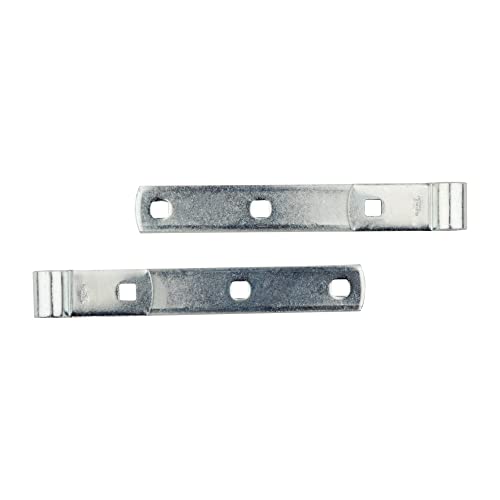 National Hardware N130-054 290BC Screw Hook and Strap Hinges 2-Pack 8 in Zinc Plated Steel Gate Hardware for Outdoor Gates Barn Door Hinges Adjustable Metal Fence Hinges - size: 8 Inch