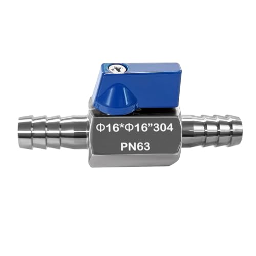Beduan 5/8” Hose ID Barb Ball Valve 304 Stainless Steel Mini Shut Off Valve for Water Gas Fuel Drip Irrigation and Aquariums - size: 5/8" Hose Barb