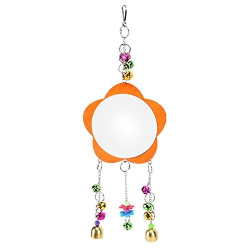 GLOGLOW Nan Chicken Mirror Toys, Wooden Hanging Swing Mirror for Chickens and Parrots Poultry and Livestock Supplies
