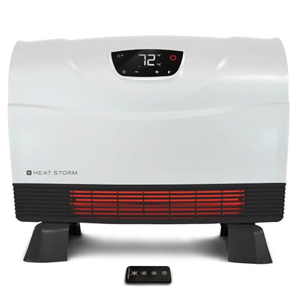 Heat Storm Phoenix Infrared Space Heater with Attachable Feet, Remote Control, Energy Efficient-750-1500 Watts, White Floor or Wall - HS-1500-PHX - color: White, style: White Attachable feet