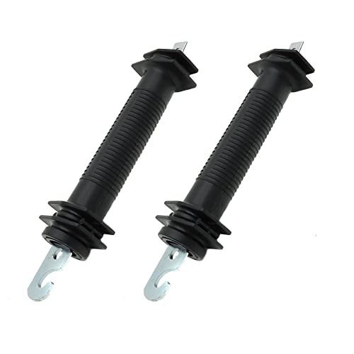 2 Pcs Electric Fence Plastic Heavy Duty Gate Handle Insulators with Spring(Black)