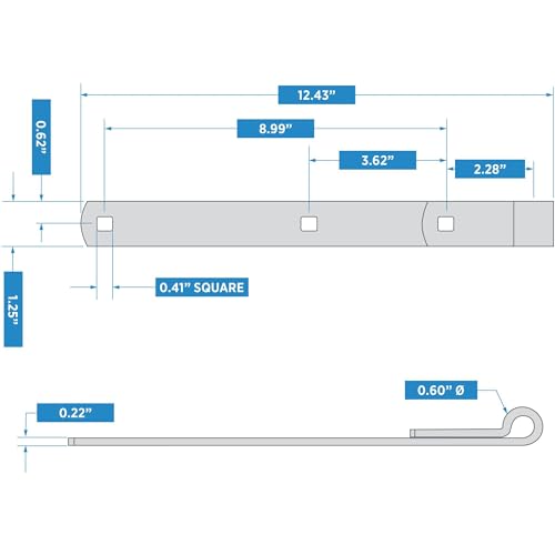 National Hardware N130-765 12 in Heavy Duty Zinc Strap Hinge for Doors, Shed Door Hinges, Metal Hinges for Wood, Swinging Door Hinge Replacement, Hot-Rolled Steel - size: 12 Inch