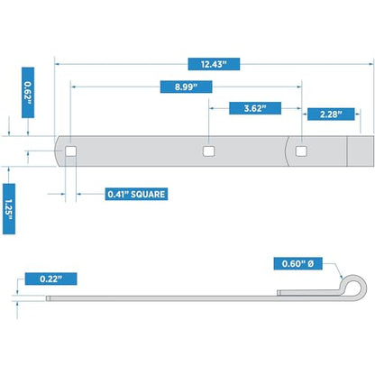 National Hardware N130-765 12 in Heavy Duty Zinc Strap Hinge for Doors, Shed Door Hinges, Metal Hinges for Wood, Swinging Door Hinge Replacement, Hot-Rolled Steel - size: 12 Inch