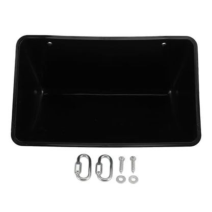 Plastic Hanging Chicken Feeder with Clips, Large Capacity, Black, 11.2x5.5 Inch - Space Saving, Durable Material, Ideal for Poultry and Livestock Feeding
