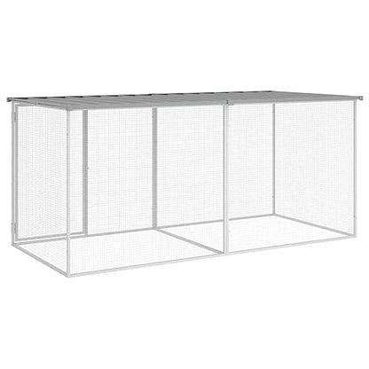 Galvanized Steel Chicken Cage with Roof 79.9"x38.6"x35.4" Outdoor Indoor Coop Hutch for Hens Rabbits Ducks Small Animals Light Gray Enclosure - color: Light gray