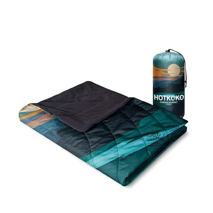 Waterproof Stadium Blanket, Fleece Camping Blanket Wearable Soft Warm Camp Blanket for Outdoor Camping, Picnic, Stadium, Sports, Beach, Car - color: Pool at Dusk