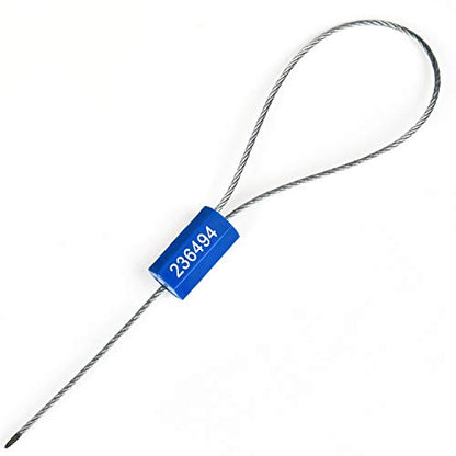 500 Numbered Steel Cable Seals - Tamper Proof, Pull Tight Container Seal (Blue) - color: Blue, size: 500 Pcs