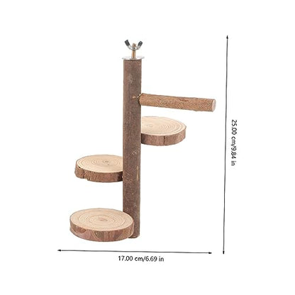 Bird Parrot Perch Stand Platform Natural Wood Playground Paw Grinding Toy for Birds Easy to Install Safe and Chewing Activity for Parakeets Cockatiels and Lovebirds