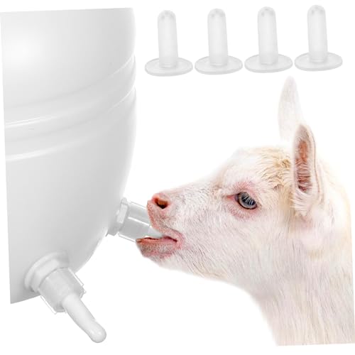6pcs Nursing Bottle Nipples for Animals Bite Resistant Wear Resistant Feeding Nipples for Lambs Goats Calves with Milk Flow and Air Intake Valve