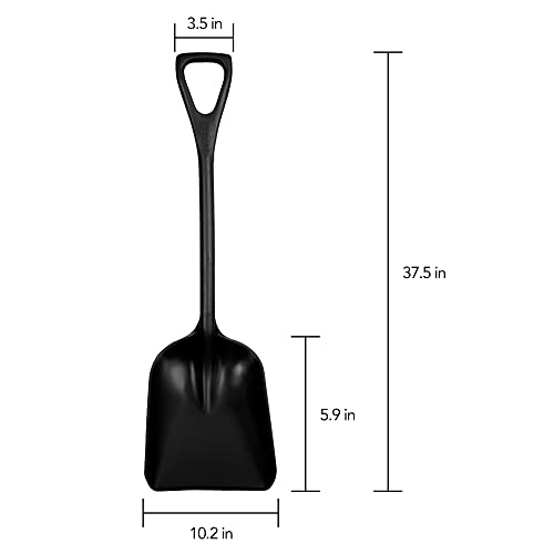 Remco Hygienic Square Point Shovel, Polypropylene Blade, 23 1/2 in L, Black 69819-1 Each - color: Black, size: 10 inch Blade