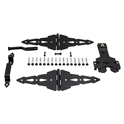 National Hardware N109-306 V8420 Deluxe Strap Hinge Gate Kit in Black (Pack of 5) - size: (Pack of 5)
