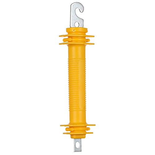 5PCS Electric Fence Synthetic Rubbergate Rubber Gate Handle, Heavy Stamped Steel Hook, Yellow