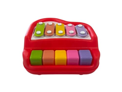 Small Piano for Dogs Pigs Rabbits Cats or Other Small Animals Musical Chimes to Earn a Treat Training aid for reinforcing Positive Behavior - color: Red - 7" X 7" X 4"