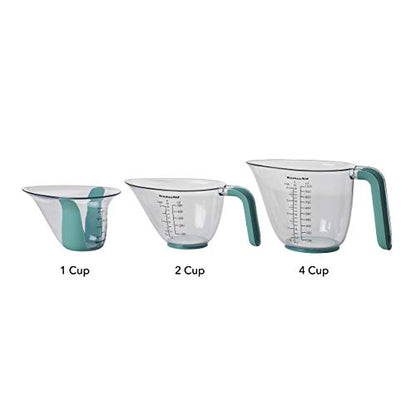 KitchenAid KO298OSAQA Gourmet Measuring Jugs, Set of 3, Aqua Sky - color: Aqua Sky, size: set of 3, style: Straight
