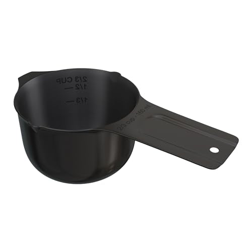 Color Up ⅔ Cup Measuring Cup (160 ml) – Premium Black Stainless Steel, Accurate for Wet & Dry Ingredients, Embossed Markings, Easy-Pour Spouts, Dishwasher-Safe, Kitchen Essential - size: 2/3 Cup (160 ml) Black