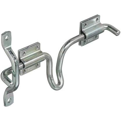 National Hardware N160-747 V1135 Sliding Bolt Gate Latch for Outdoor Fence Metal Gates with Zinc Plated Finish - Farm Gate Hardware for Right or Left Hand Swing Gates