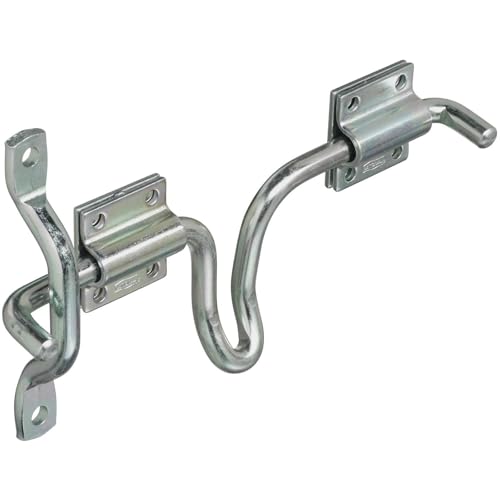 National Hardware N160-747 V1135 Sliding Bolt Gate Latch for Outdoor Fence Metal Gates with Zinc Plated Finish - Farm Gate Hardware for Right or Left Hand Swing Gates