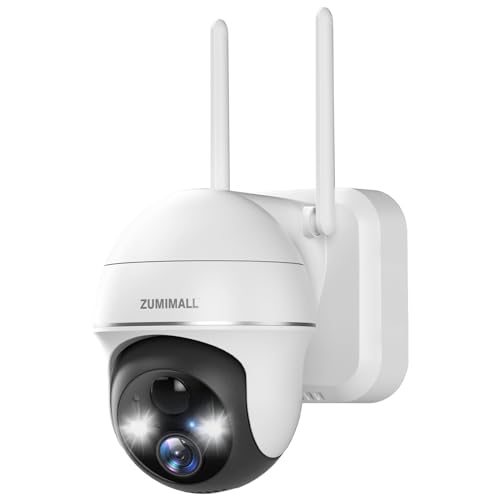ZUMIMALL 2K Security Cameras Wireless Outdoor, Battery Powered Cameras for Home Security with 360° View, Color Night Vision, 2-Way Talk, AI Motion Alert, Siren, CloudEdge App Supported - color: White-3MP Battery