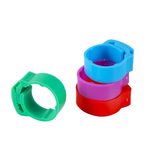 Adjustable Chicken Leg Bands 200Pcs Chicken Foot Ring ID2.0~2.4cm Adjustable Size Poultry Leg No Number Buckle Ring Plastic Chick Duck Goose Poultry Feeding(Mix) - color: MIX