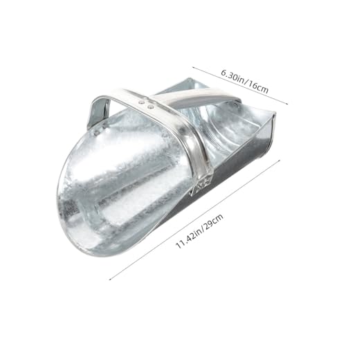 POPETPOP Stainless Steel Feed Scoop for Livestock Large Heavy Duty Food Shovel Ergonomic Handle for Farm Use Poultry and Animal Feeding