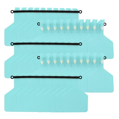 50Pcs One-Piece Cattle Ear Tags Blank Tags Large TPU Livestock Identification Personalized Ear Marking, Farm Animal Ear Tagger for Cattle Calf Cow Sheep Goat Horse (Blue) - color: Blue