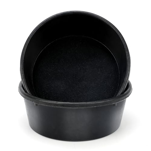 2Pcs Rubber Feed Pan, 1 Gallon Horse Feed Bucket Utility Feed Bucket, 10.6 x 4.1Inches Rubber Bowl Chicken Dust Bath Livestock Water Bowl for Pig Goat Chicken Dogs Farm Small Animal - color: Black-4Quart, size: 2PCS