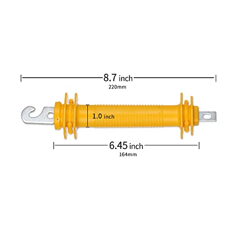 5PCS Electric Fence Synthetic Rubbergate Rubber Gate Handle, Heavy Stamped Steel Hook, Yellow