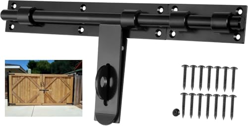 17" Slide Bolt Gate Latch，Face Mount Weld/Screws on gate Left/Right Side | Thickened for Large Wooden/Metal Gates，Fence Gate Latch, Barn Door Lock,Latch Hardware(Patent Pending)