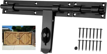 17" Slide Bolt Gate Latch，Face Mount Weld/Screws on gate Left/Right Side | Thickened for Large Wooden/Metal Gates，Fence Gate Latch, Barn Door Lock,Latch Hardware(Patent Pending)
