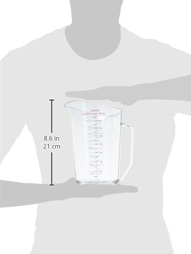 Cambro 200MCCW 2 qt Capacity, Camwear Clear Polycarbonate Liquid Measuring Cup (200MCCW135) - size: 2-Quart