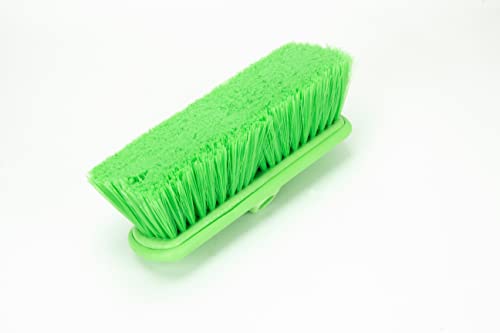 SPARTA Flo-Thru Heavy-Duty Deck Scrub Brush Nylon Bristled, Boat and Floor Scrub Broom with Protective Bumper for Floors and Large Equipment, Plastic, 9.5 Inches, Lime - color: Lime