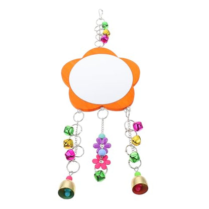 Abaodam 1pc Chicken Mirror Toy Bird Mirror Bell for Parrots Fun Plaything for Hens and Coop Pet Cage Accessory