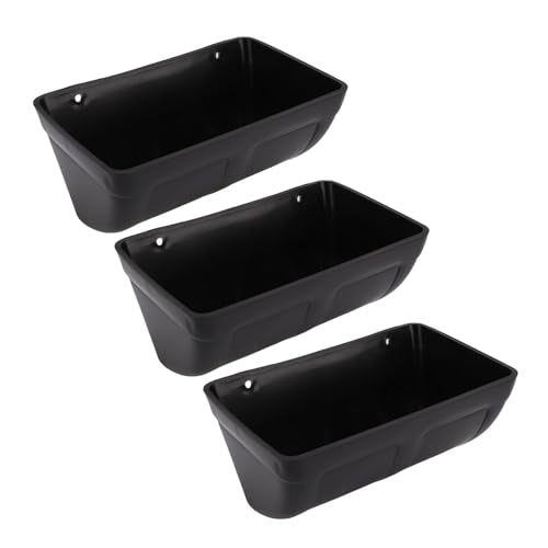 AMONIDA Hanging Poultry Feeder, Large Capacity Plastic Chicken Feeder, Space Saving Trough with Minimized Feed Waste, Ideal for Farm, Coop & Yard (Black) - color: Black