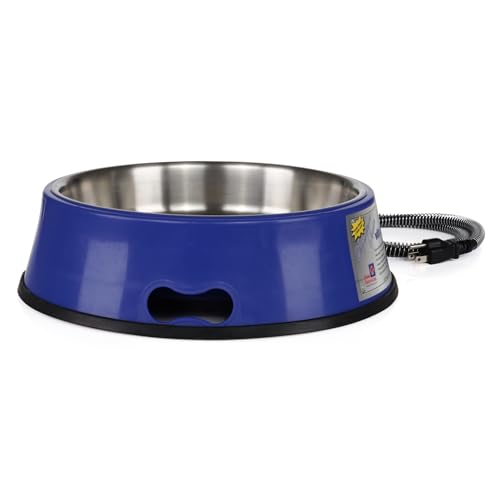 Farm Innovators Heated Pet Water Bowl, 40W Heated Water Dish - 3 Quart Stainless Steel Watering Station with Anti-Chew Cord Protector for Dogs & Cats - size: 3 Qt