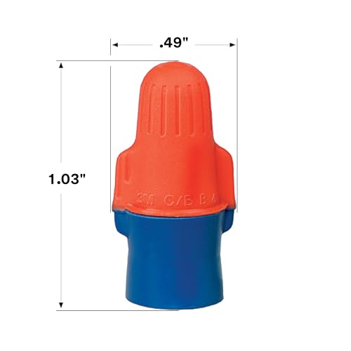 3M Performance Plus Wire Connector O/B+Pouch, 100/POUCH, 100 Units, Orange/Blue (Pack of 2) - size: 100 units (Pack of 2)