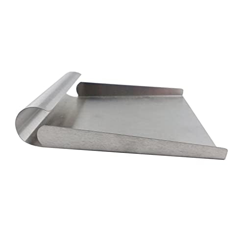 Stainless Steel Scooper for Food, Large One-Piece Cast Square Food Scoop with Sides, 5.9 Inch Metal Ice Scooper, Cutting-board Scraper, Flour Utility Scoop with Multi-Purpose Use, Silver