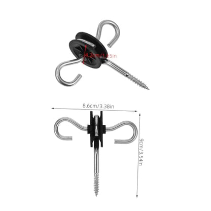 Generic 4pcs Screw-in Electric Fence Insulator Weather Resistant Design for Cattle and Ranch Fencing Secure Dual Hook Mechanism for Enhanced Safety and Insulation Performance
