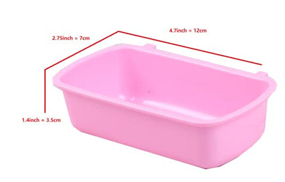 Small Animal Feeder Bowl Basic Dish Covenient Hanging Cups - 2 Pack Bath Food Water Bowls for Birds Hamsters Mice Rats Small Pets