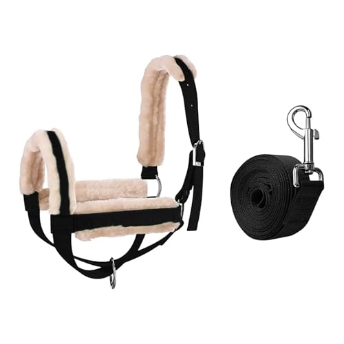Cattle Halter Cow Halter with Leading Rope Bull Bridle Showing Harness Daily Use Accessories(Black L) - color: Black L