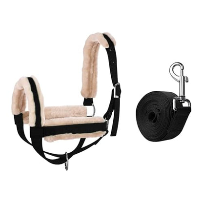 Cattle Halter Cow Halter with Leading Rope Bull Bridle Showing Harness Daily Use Accessories(Black M) - color: Black M