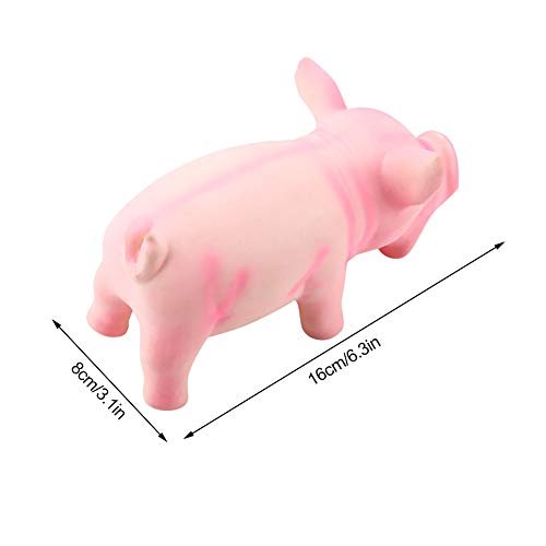 Dog Chew Squeaky Toy, Cute Pig Grunting Teething Toy for Puppies Small Dogs Latex Rubber Yellow 16 x 8 x 8 cm 1 Piece
