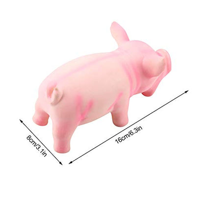 Dog Chew Squeaky Toy, Cute Pig Grunting Teething Toy for Puppies Small Dogs Latex Rubber Yellow 16 x 8 x 8 cm 1 Piece