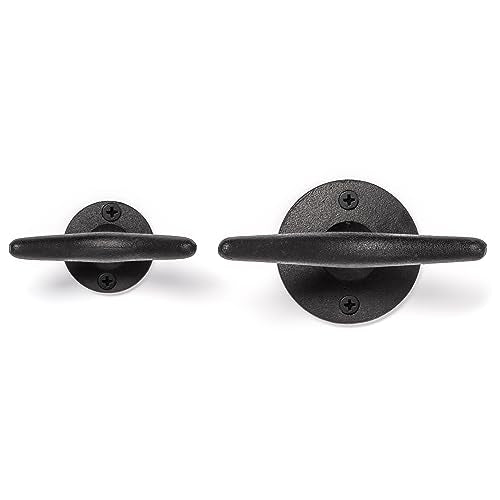 Cast Iron Coat Hooks - Boat Cleat Nautical Marine Entryway Decor Multi-Purpose Hat Towel Hanging Hook - Durable & Rust-Resistant - Includes Mounting Hardware - 4 Pack (Large, Black) - style: Boat Cleat Large (Black)
