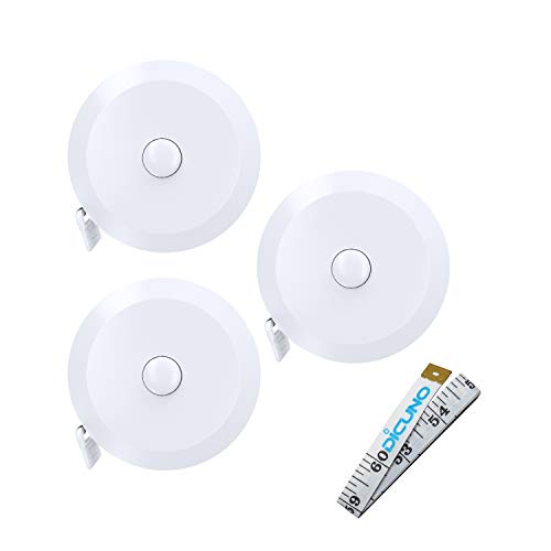 DiCUNO 60-Inch 1.5 Meter Soft and Retractable Tape, Body Tailor Sewing Craft Cloth Dieting Measuring Tape, White, 3 Pack - color: White*3pcs