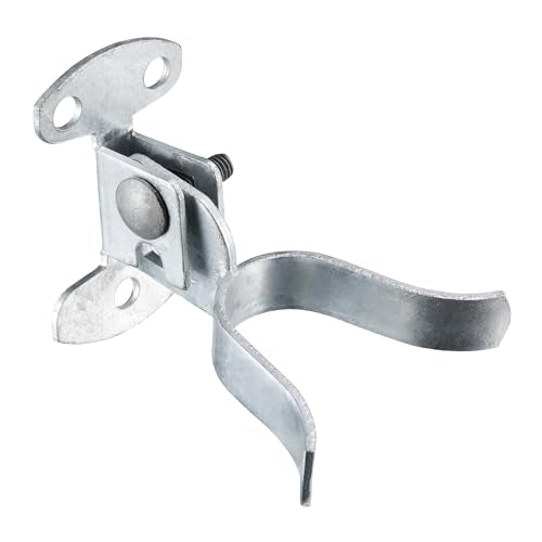 KINNAN 1-7/8'' Flat Back Wall Mount Fork Gate Latch, Chain Link Wall Mount Latch Hardware, Galvanized Steel, with Padlock Hole, Easily Mounts to Wooden Gate Post or Wall 1 Pack - color: 1PCS, size: 1-7/8inch