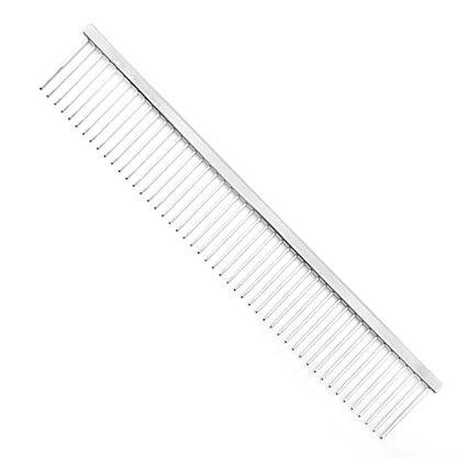 Chris Christensen 9.5 in Coarse Poodle Butter Comb, Groom Like a Professional, Rounded Corners Prevent Friction and Breakage, Solid Brass Spine with Steel Teeth, Chrome Finish - size: 004 – 9.5 Inch Coarse