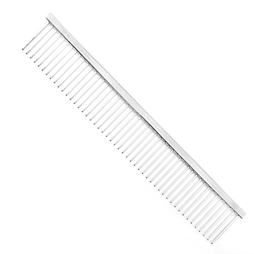 Chris Christensen 9.5 in Coarse Poodle Butter Comb, Groom Like a Professional, Rounded Corners Prevent Friction and Breakage, Solid Brass Spine with Steel Teeth, Chrome Finish - size: 004 – 9.5 Inch Coarse