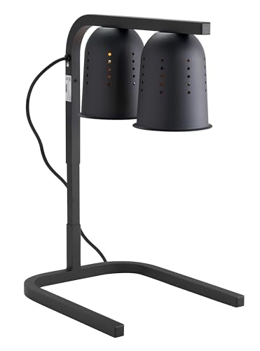 Kratos Commercial Countertop Food Heat Lamp|Freestanding Two Bulb Warmer | Black Countertop Heat Lamp for Food |120V, 500W | Adjustable Height Design | ETL Certified (31M-004) - size: 2 Bulb-Black