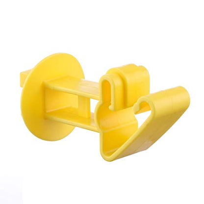 25PCS Electric Fence Insulators for T-Post, Snap-on Extended Insulators, Yellow - color: Yellow