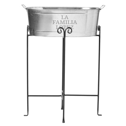 Let's Make Memories Personalized Family Name Beverage Tub w/Stand - Custom Beverage Tub - Unique Entertaining Essential - 5.5 Gallons - color: Family Name, size: With Stand